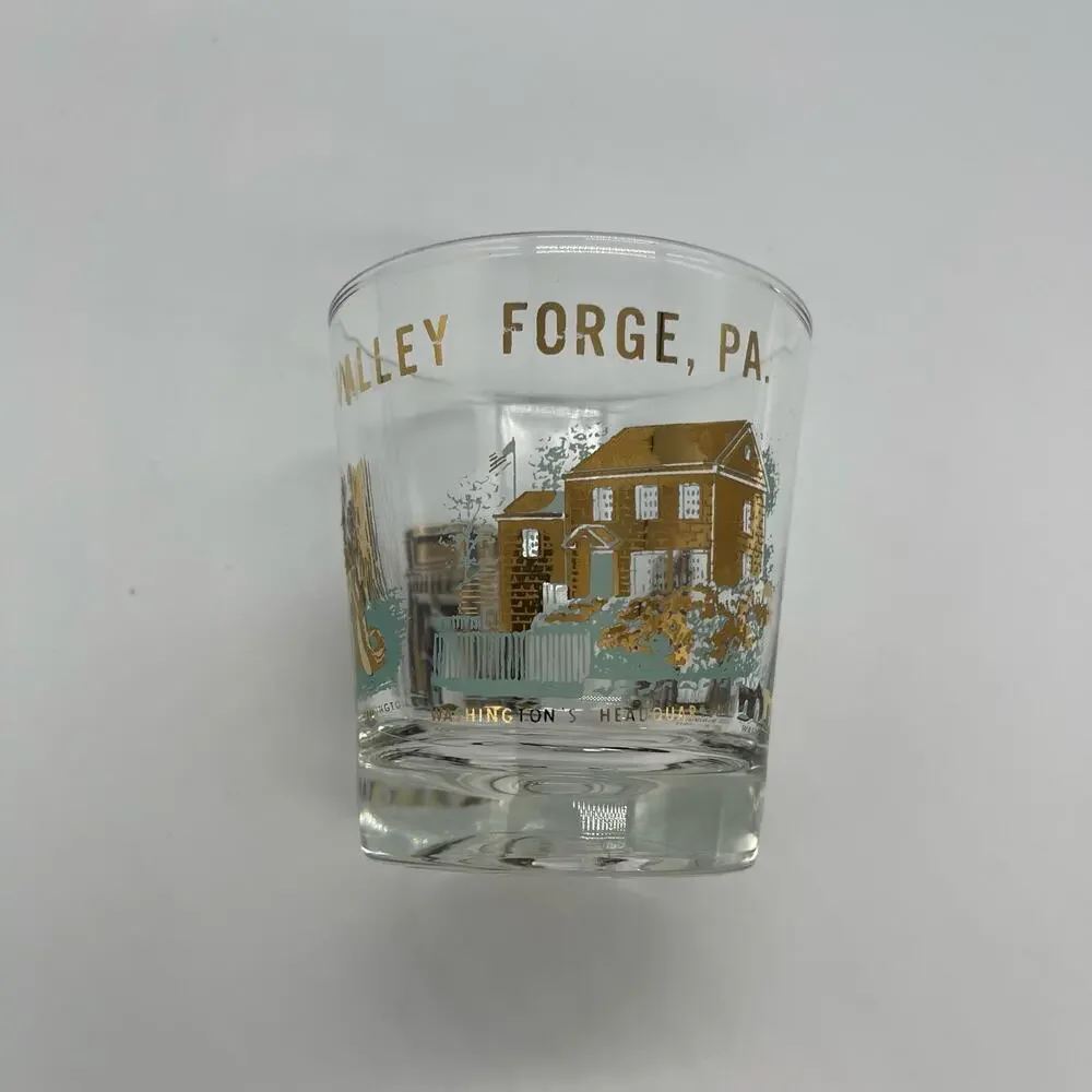 Vintage MCM Valley Forge Pennsylvania PA Souvenir Drinking Glass 3.25